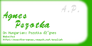 agnes pszotka business card